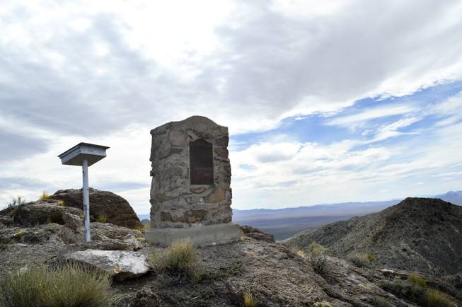 A monument on Hancock Summit off State Route 375, southeast of Rachel, marks the spot of an angelic revelation Maurice Glendenning said he received in 1938. The picture was taken on Monday, March 10, 2014.